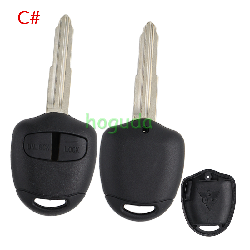 For Mitsubish 2 button remote key blank with Left/right Blade without logo