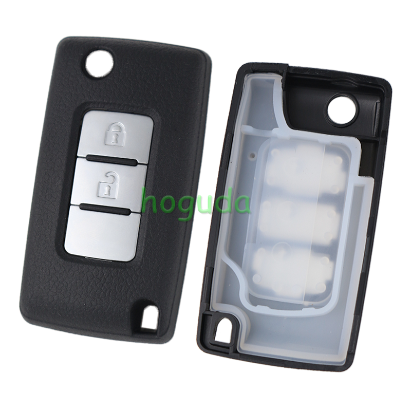 For Mitsubishi 2 button flip remote key blank with left key blade
