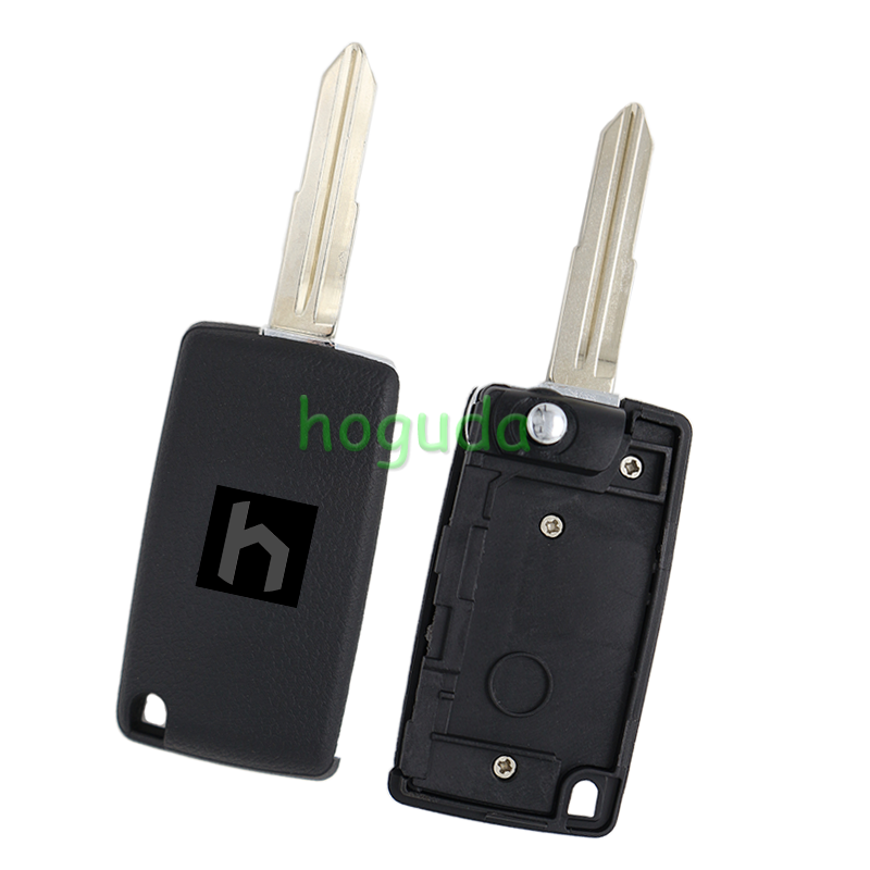For Mitsubishi 2 button flip remote key blank with right key blade
