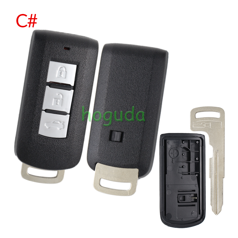 For Mitsubishi 2/2+1/3/3+1 button remote key blank with emergency key blade without logo