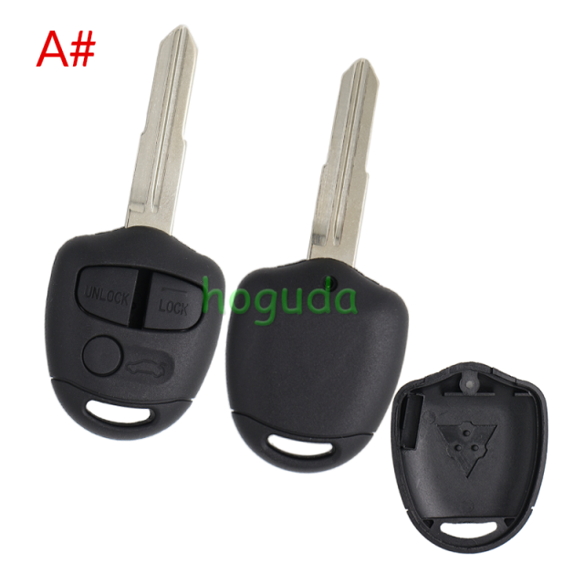 For Mitsubish 3 button remote key blank with Left/right Blade without logo