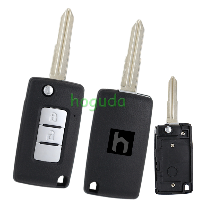 For Mitsubishi 2 button flip remote key blank with left key blade