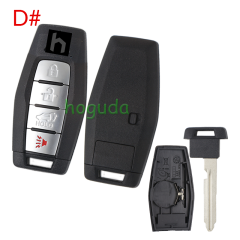 For Mitsubishi 2/2+1/3/3+1 button smart key blank with Emergency Key