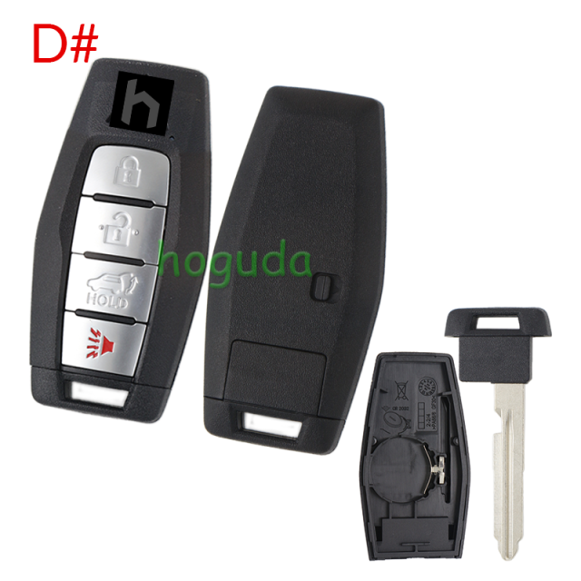 For Mitsubishi 2/2+1/3/3+1 button smart key blank with Emergency Key