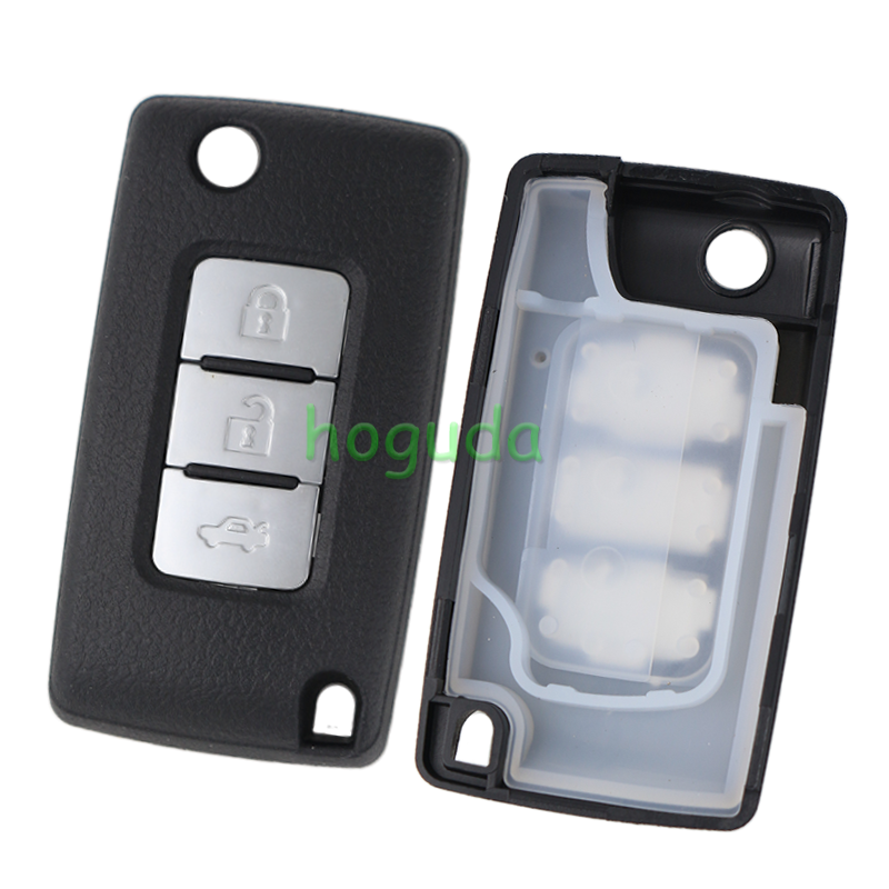 For Mitsubishi 3 button flip remote key blank with right key blade