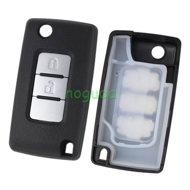 For Mitsubishi 2 button flip remote key blank with right key blade