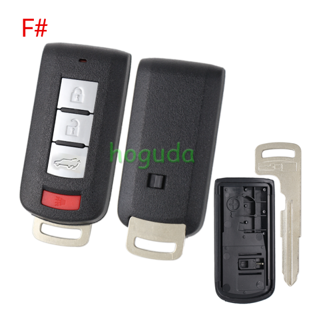 For Mitsubishi 2/2+1/3/3+1 button remote key blank with emergency key blade without logo