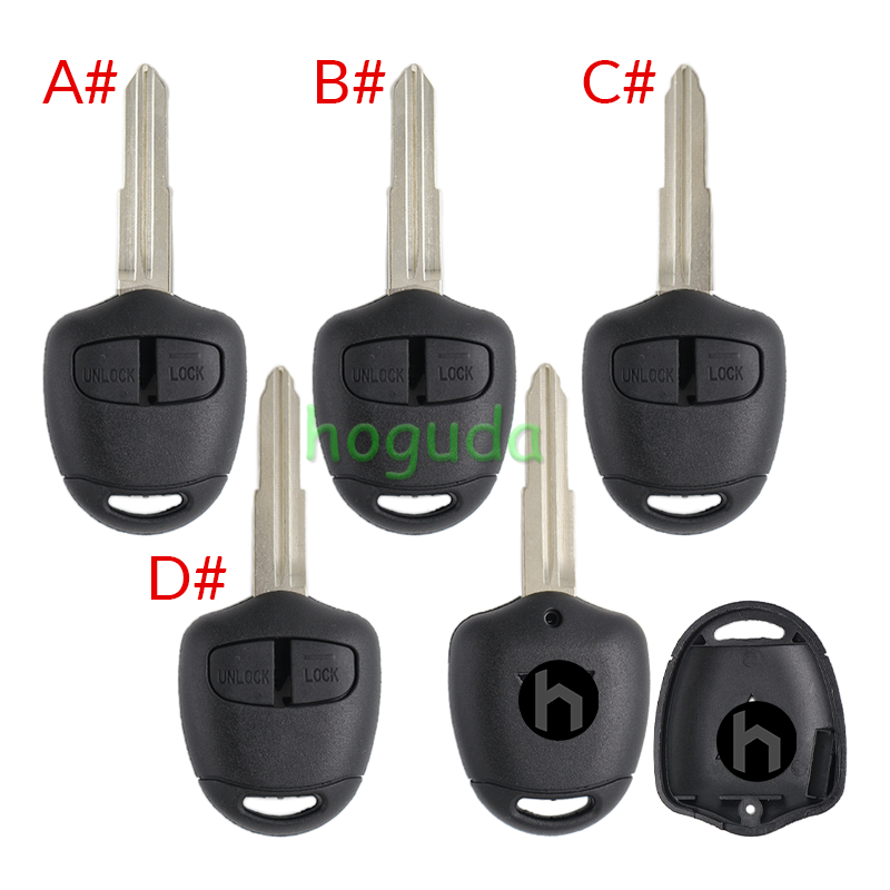 For Mitsubish 2 button remote key blank with Left/right Blade
