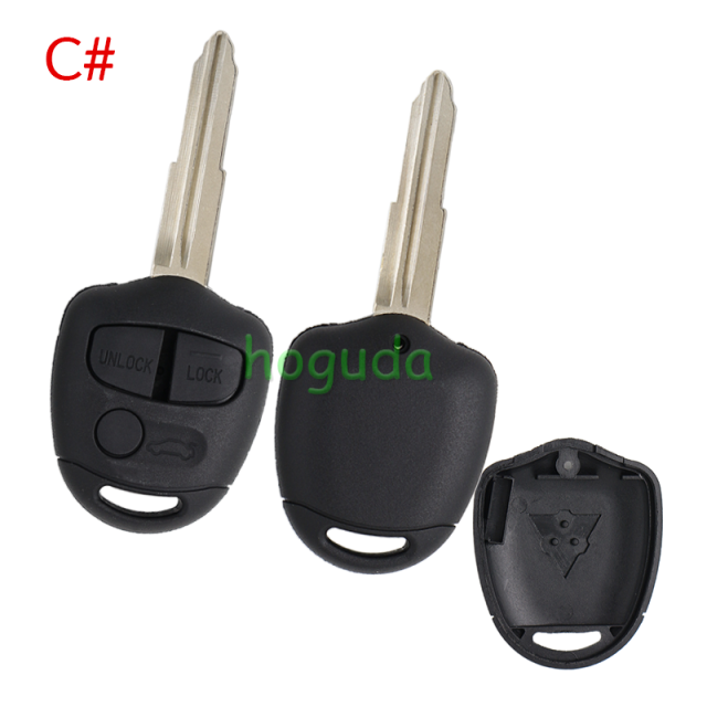 For Mitsubish 3 button remote key blank with Left/right Blade without logo