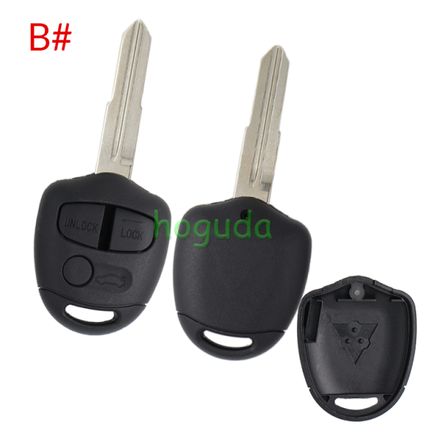 For Mitsubish 3 button remote key blank with Left/right Blade without logo