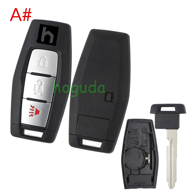 For Mitsubishi 2/2+1/3/3+1 button smart key blank with Emergency Key