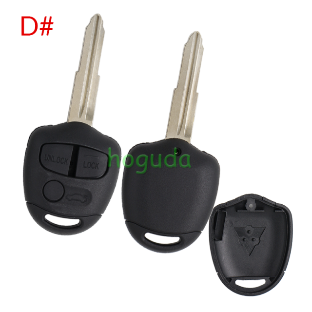 For Mitsubish 3 button remote key blank with Left/right Blade without logo