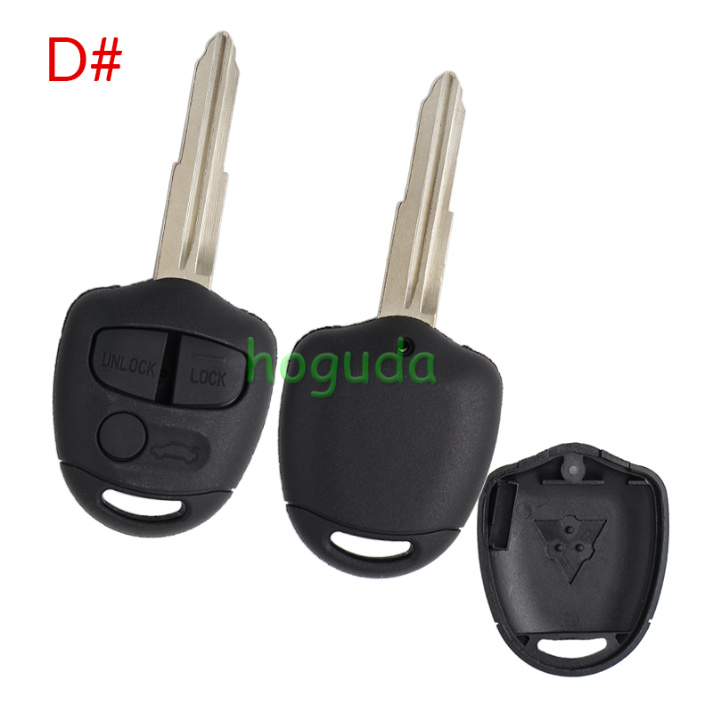 For Mitsubish 3 button remote key blank with Left/right Blade without logo