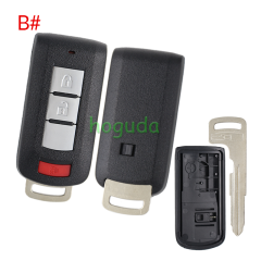 For Mitsubishi 2/2+1/3/3+1 button remote key blank with emergency key blade without logo