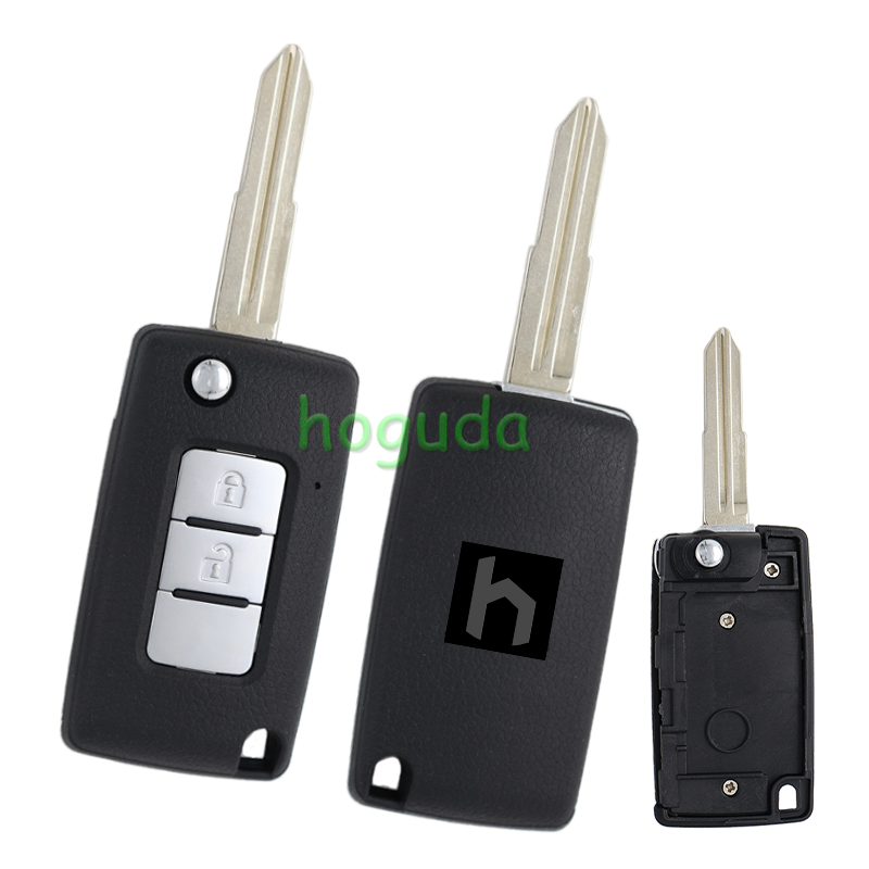 For Mitsubishi 2 button flip remote key blank with right key blade