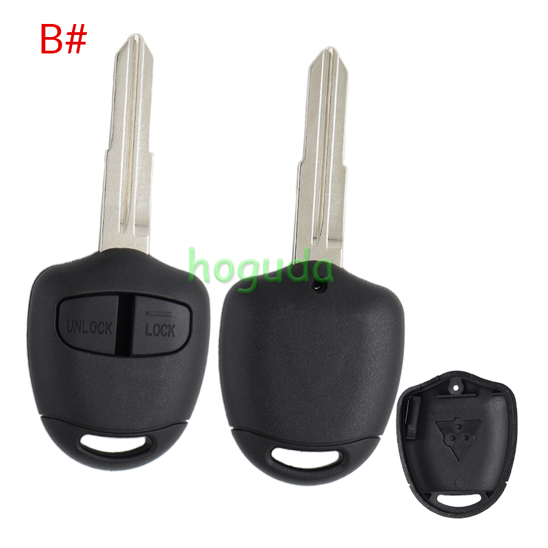 For Mitsubish 2 button remote key blank with Left/right Blade without logo