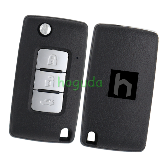 For Mitsubishi 3 button flip remote key blank with right key blade