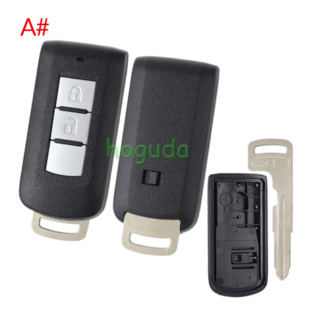 For Mitsubishi 2/2+1/3/3+1 button remote key blank with emergency key blade without logo