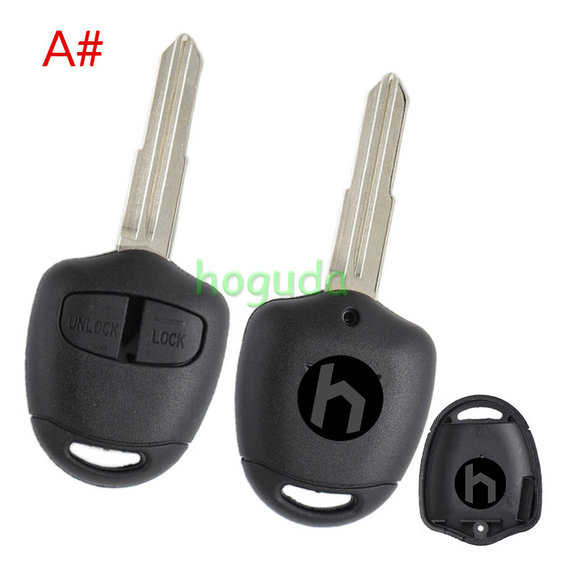For Mitsubish 2 button remote key blank with Left/right Blade