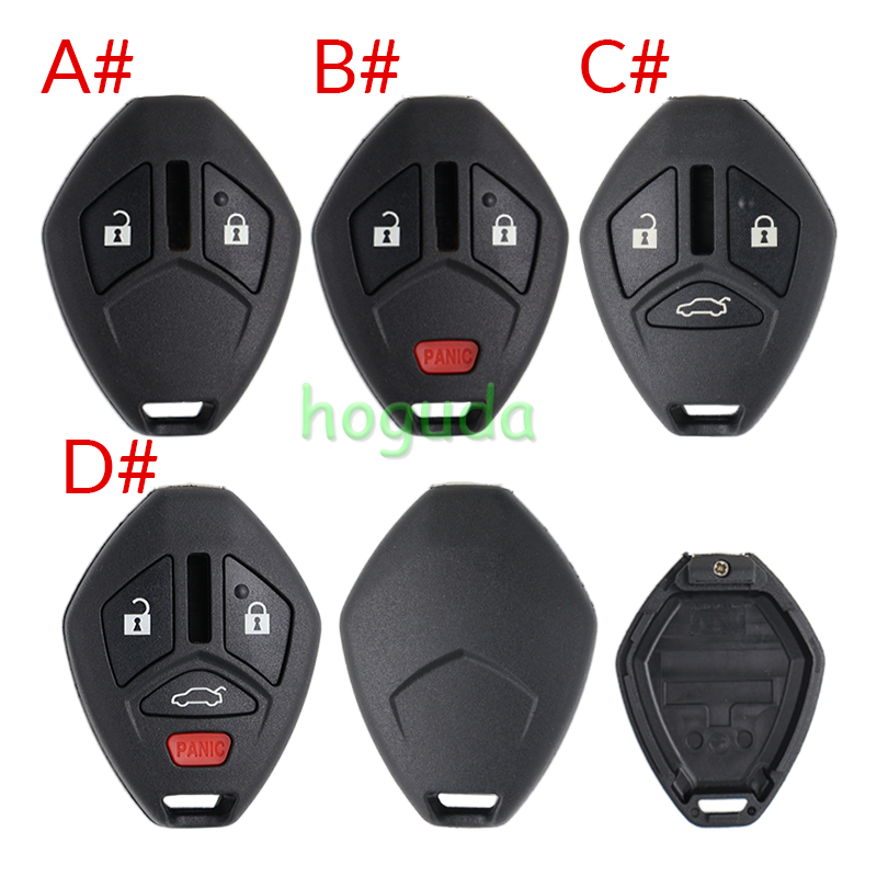For Mitsubishi 2/2+1/3/3+1 button remote key blank without key blade