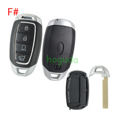 For 2021 new Hyundai 3/4/5 button smart remote key blank without  battery clamp
