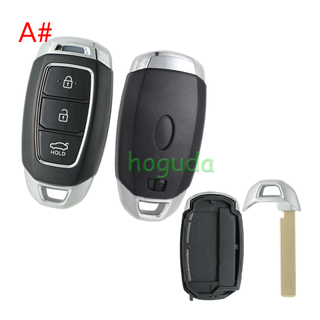 For 2021 new Hyundai 3/4/5 button smart remote key blank without  battery clamp