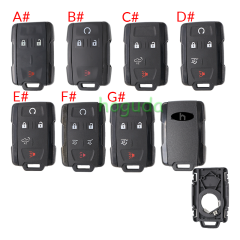 For Chevrolet black 2+1/3+1/4+1/5+1 buttons remote key shell, the side part is black