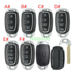 For 2021 new Hyundai 3/4/5 button smart remote key blank without  battery clamp