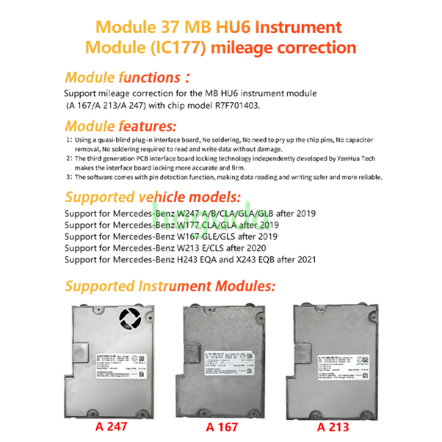 YANHUA ACDP Module 37 MB HU6 Instrument Module(C177) mileage correction