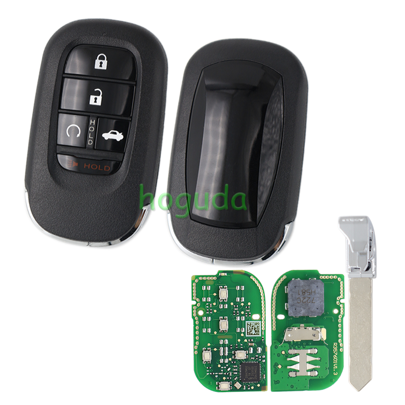 For Honda Accord Civic 4+1 button smart remote Key with  4A Chip 433.92MHz  FCCID:KR5TP-4