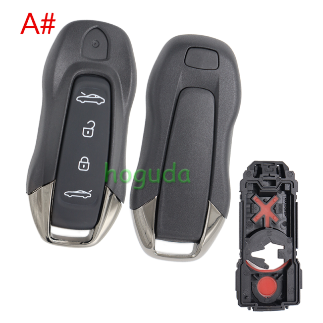 For new Porsche 4/4+1 button smart remote key shell for Panamera Macan Ev Spyder Carrera 911 970 981 991 Cayman Cayenne Taycan