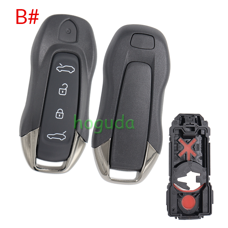 For new Porsche 4/4+1 button smart remote key shell for Panamera Macan Ev Spyder Carrera 911 970 981 991 Cayman Cayenne Taycan