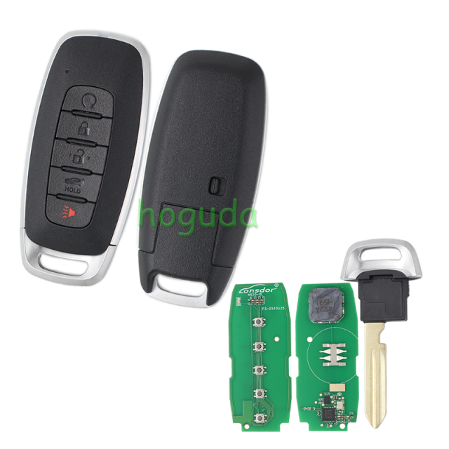 Lonsdor Nissan NS30-16 4+1 button smart key with ID46 ID47 ID4A Chip , Frequency 315MHz 433.92Mhz  98% Coverage2008-202550+ Models ALL NISSAN/INFINITE KEYS ALTIMA SENTRA PATROL ROGUE X-TRAIL etc.