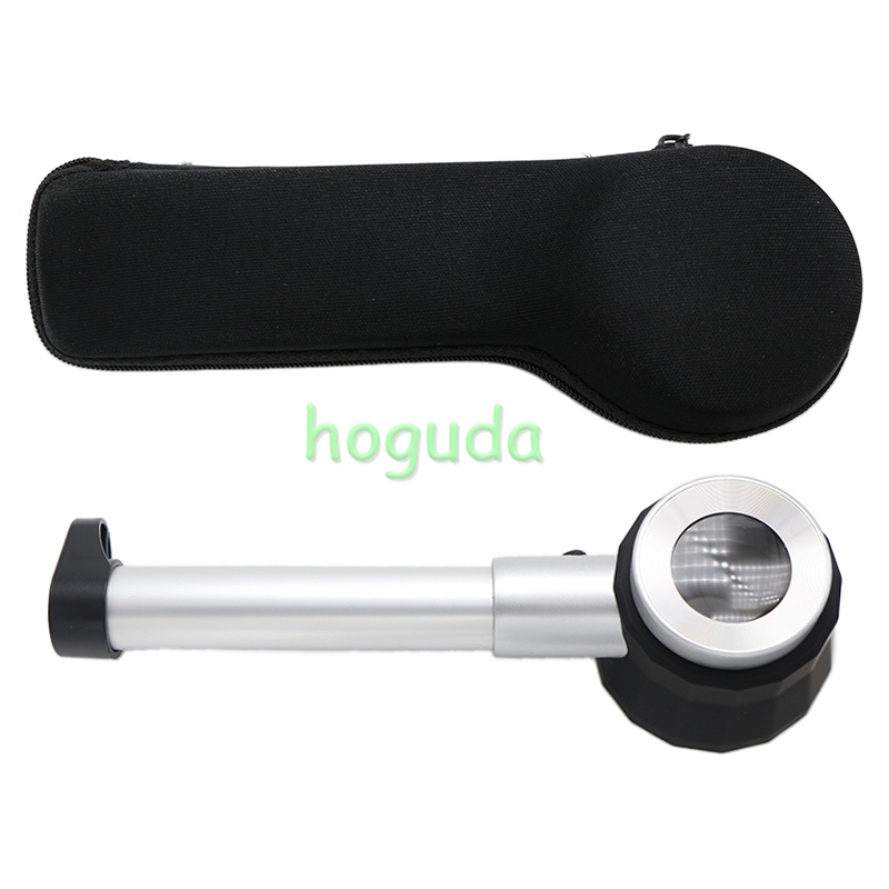 Handheld 45X Folding Linen Tester Metal Magnifiers Magnifying Glass with Light Calibration