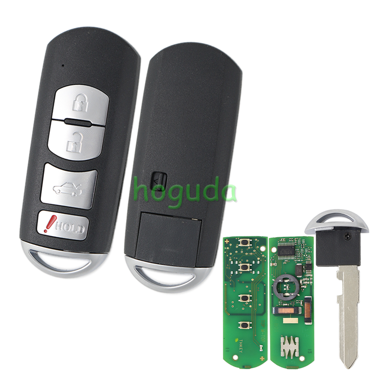 For Mazda 4 button smart remote key with 315MHZ  4D63 Chip  FCC ID: KR55WK49383 P/N: 5WK49383A, 5WK49383E IC: 267T-5WK49383 Siemens VDO system