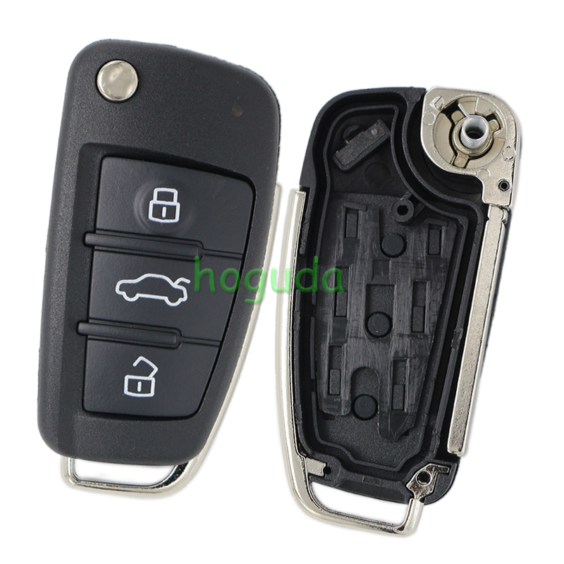 For Audi 3 button Remote key Blank with HUT62T key blade without logo