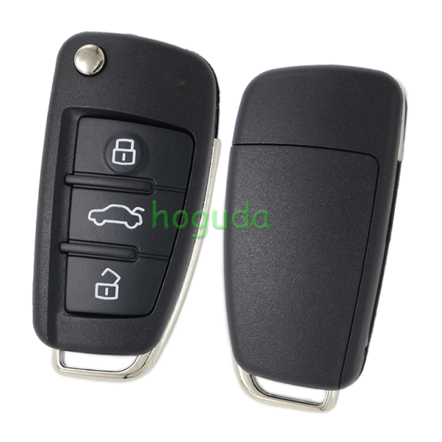 For Audi 3 button Remote key Blank with HUT62T key blade without logo