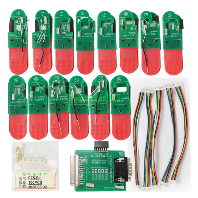 Universal 14PCS/SET  BDC3 VAG 5C/ 5D 8 in 1 Clip Adapters For reading original key data to add a spare key.