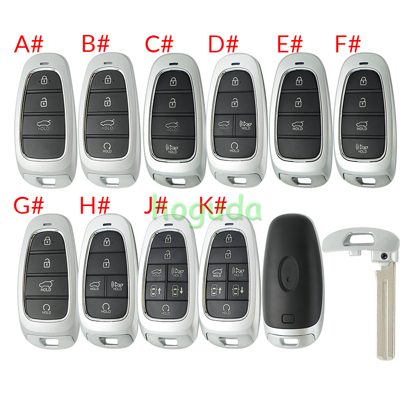 For Hyundai 3/4/5/7 button Smart Remote Key Shell