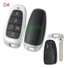 For Hyundai 3/4/5/7 button Smart Remote Key Shell without logo