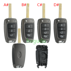 For Hyundai 3/4 button flip remote key blank