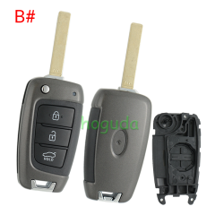 For Hyundai 3/4 button flip remote key blank