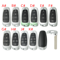 For Hyundai 3/4/5/7 button Smart Remote Key Shell without logo