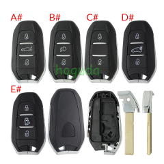 For Peugeot 3 button remote key blank with HU83 blade Please choose the button. logo is different