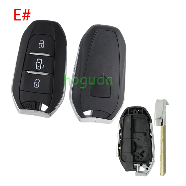 For Peugeot 3 button remote key blank with HU83 blade Please choose the button. logo is different