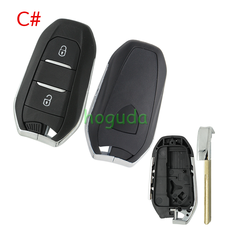 For Peugeot 3 button remote key blank with HU83 blade Please choose the button. logo is different