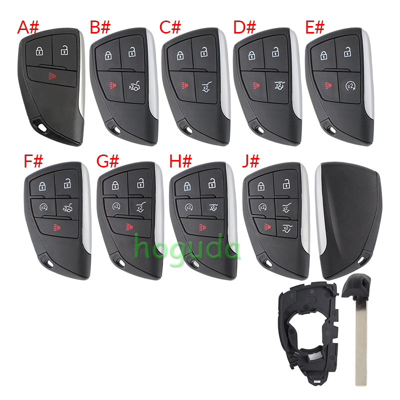 For Chevrolet 2+1/3+1/4+1/5+1 button smart remote key blank