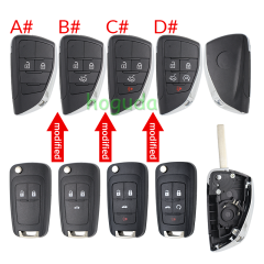 For Chevrolet 2/3/3+1/4+1 button modified flip remote key blank