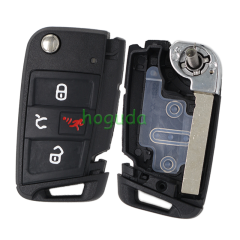 GTL High quality For VW Golf 7 MQB 3/4 button flip remote key blank with HU162T key blade