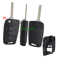 GTL High quality For VW Golf 7 MQB 3/4 button flip remote key blank with HU162T key blade